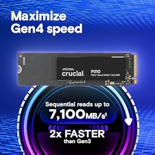 Crucial P310 2TB SSD M.2 2280 NVMe PCIe Gen4, Up to 7,100MB/s, Laptop & Desktop (PC) Compatible, Internal Solid State Drive - CT2000P310SSD801