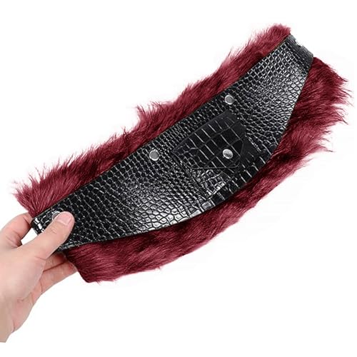 Vintage Faux Fur PU Leather Belt Cowgirl Gothic Punk Studded Waistband Night Club Waist Chain Skirt Shorts Jeans Belt4