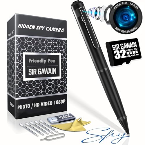 Image of SIRGAWAIN 1080P Body Camera Pen [Upgraded 2024] - Body Cam with HD Video or Picture Taking, SD Card Storage, and Manual Control for Privacy Compliance (32GBSIRGAWAINPEN)