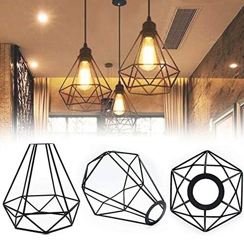 Image of GreyWings Metal Diamond Cadge Hanging Light Pendant Lamp Black, (Bulb not Included) Small Pack of 1