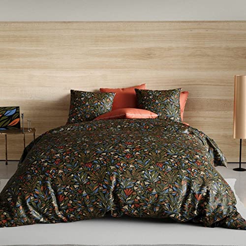 Housse de Couette réversible 240x260 cm + 2 taies d'oreiller 63x63 cm Percale de Coton Bogota