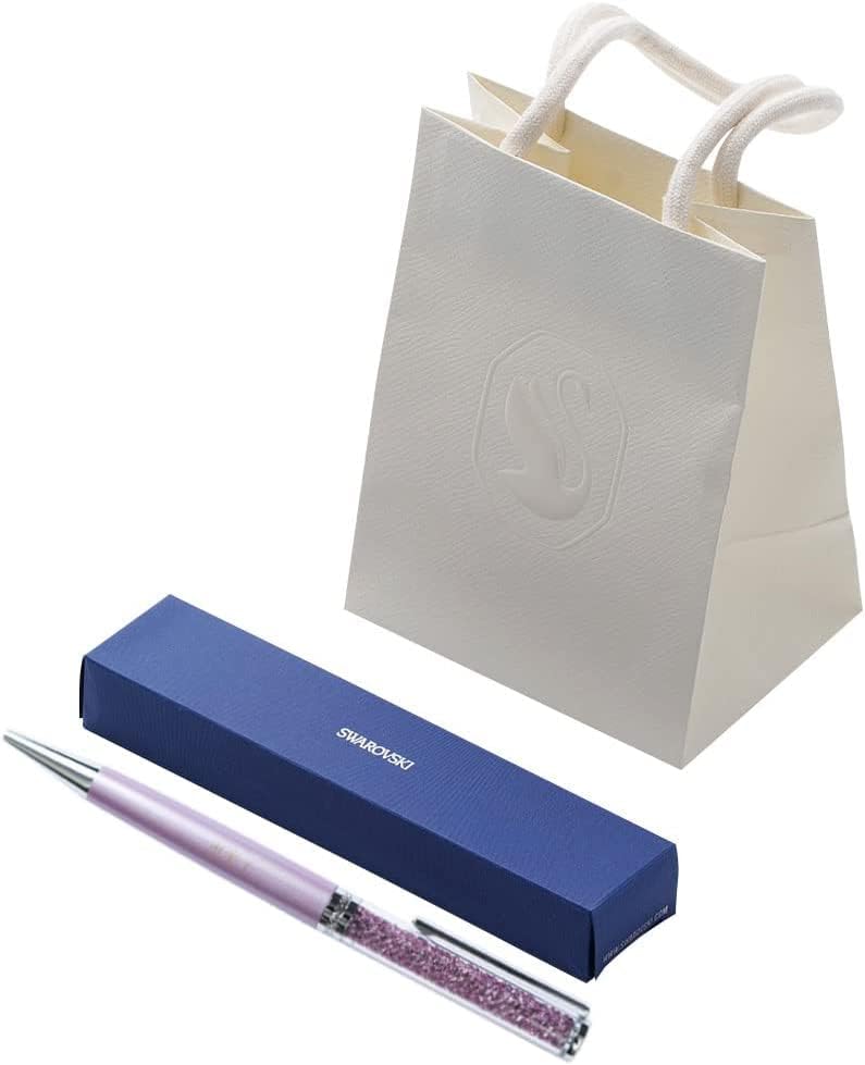 THE WOW ボールペン SWAROVSKI 正規品 【公式ショッパー付き/箱付き/名入れ対応】 Crystalline スワロフスキー (【ショッパー】ホワイト・【ペン】ライトライラック) 名入れ ボールペン プレゼント ギフト 彼女 妻 ザワウ 誕生日プレゼント 女友達