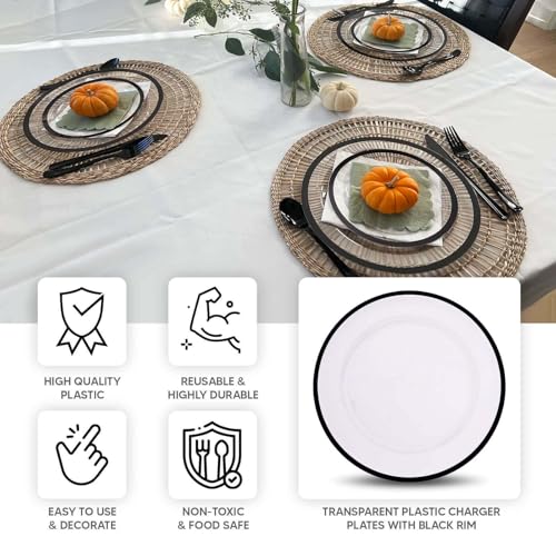 Platos cargadores plásticos redondos 10-pack 12 pulg miniatura 4