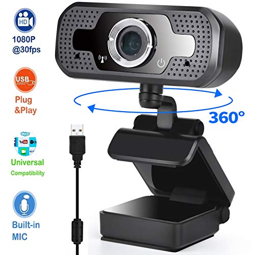 VORENUS Webcam 1080p, Webcam para Ordenador para Escritorio/Computadora Portátil, Cámara Web para Videollamadas/Grabación/Conferencia, Compatible con el Sistema Windows/Android/Linux