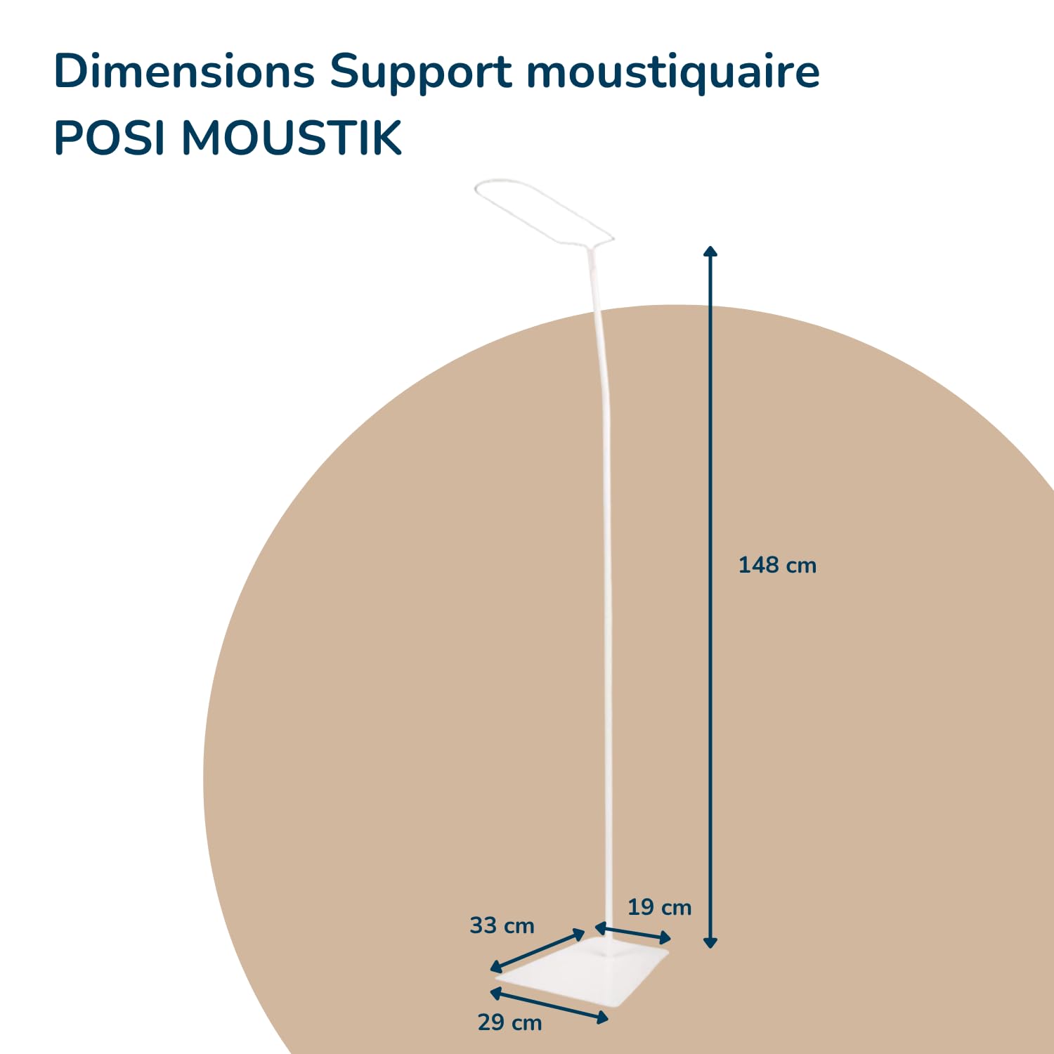 THERMOBABY - POSI MOUTIK - Support de Moustiquaire Bébé à Poser avec Moustiquaire Incluse – Structure Stable et Sécurisée – Protection Anti-Moustiques et Insectes - Blanc