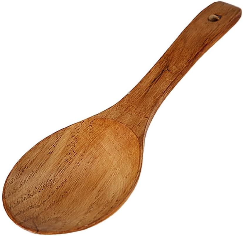 BAZPUR MART&reg; 天然木製しゃもじ くっつかない しゃもじ 木製 スープ おたま ブラウン
