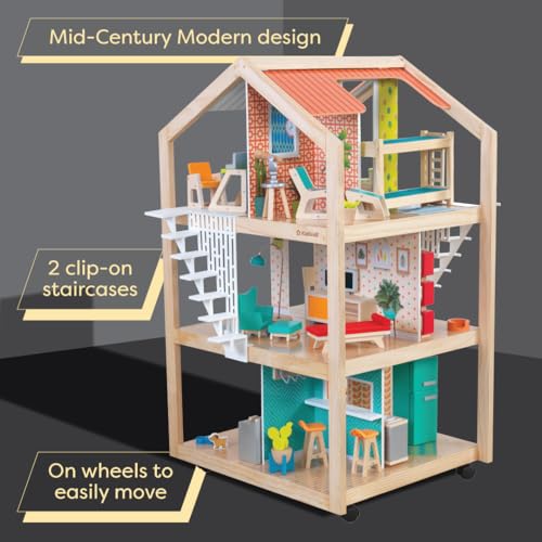 Kidkraft 65199 So Stylish Mansion Wooden Mid-Century 360-Play Dollhouse thumb #1