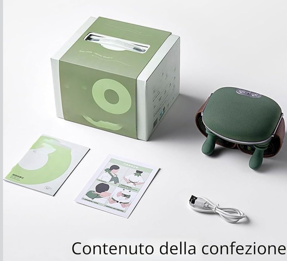 Massaggiatore riscaldante bionico, collo riscaldante, massaggio Shiatsu 4D a 3 velocità, 2 livelli di calore (40°C/45°C), portatile e ricaricabile USB, per casa, ufficio, viaggi, rilassa i muscoli
