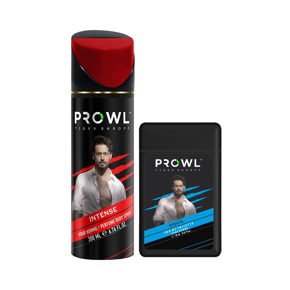 PROWL TIGER SHROFF Intense Long Lasting Body Spray 200 ml, Deodorant For Men's With Aqua Pocket Spray 18ml