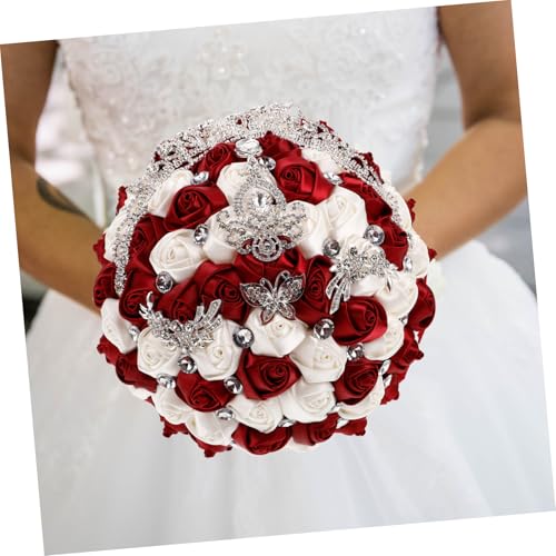 Bouquet de fleurs de soie avec strass pour cortège