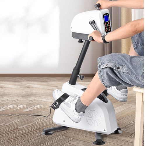 Image of Household Electric Exercise Bike, Bike Pedal Exerciser Foot Cycle Arm & Leg Pedal Exerciser Rehabilitation Training Machine for Elderly Stroke Hemiplegia