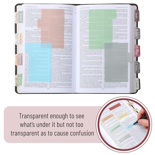Image of Mr. Pen- Transparent Sticky Notes Set, 410 Pack | Transparent Sticky Notes Tabs with Black Fineliner Pen for Bible Study, Office, School, Planning, Journaling & Organization