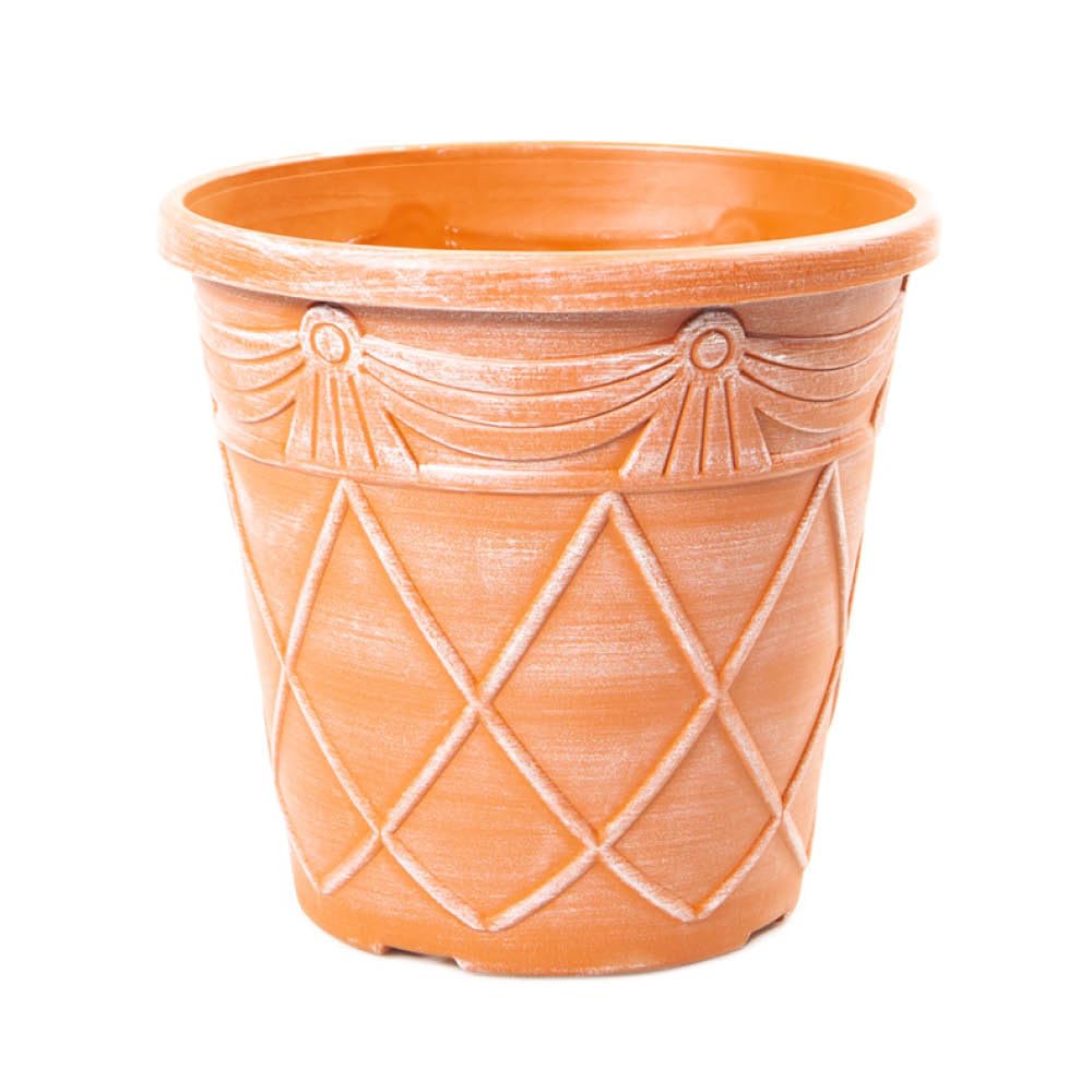 YouGarden - 3 x 10in Terracotta Tuscany Roman Planters - Supplied as Pack of 3