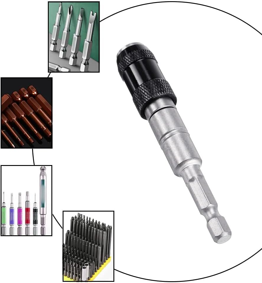 3Pcs Pivoting Bit Tip Holder High Carbon Steel 1/4inch Hex Shank Pivot Screwdriver Bit Holder Magnetic Screw Holder Extender Bendable in 20° for Tight Spaces/Corners