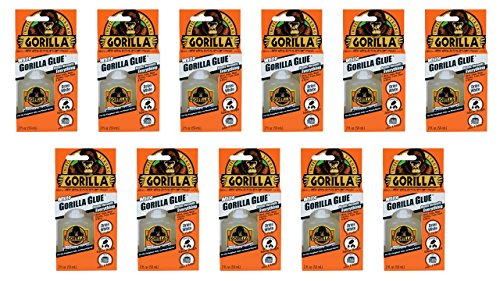 Gorilla White Waterproof Polyurethane Glue, 2 ounce Bottle, White, (Pack of 11)