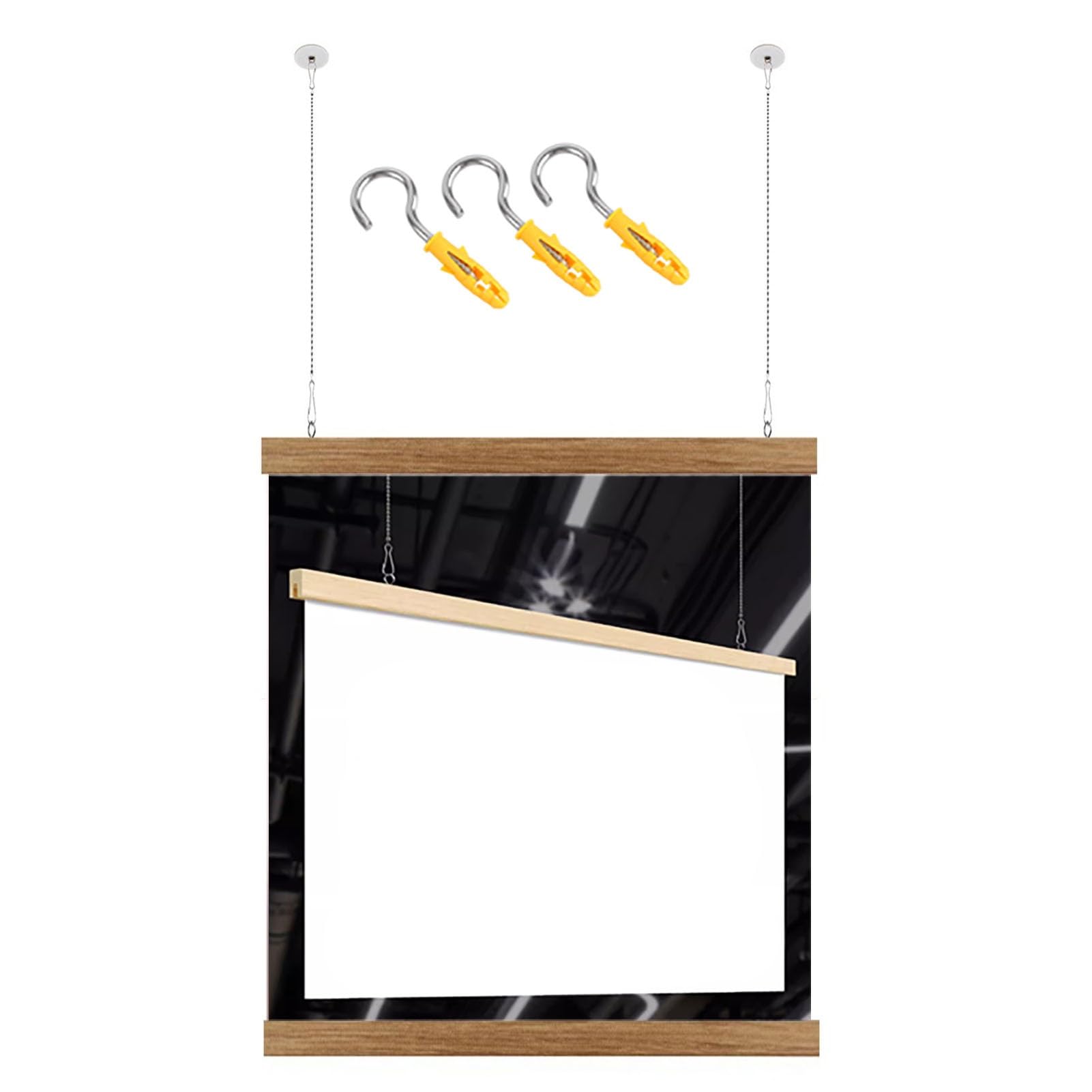 Colgar Cuadros Colgadores de Madera para Lienzos, Kit para Colgar Marcos de Póster de 30, 40, 50, 60, 70, 100 y 120 Cm con Tornillos, Soporte para Exhibir Calendarios y Acuarelas.(Teak,16 inch(40cm))