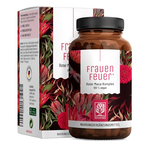 Maca Extrakt Rot 10:1 hochdosiert - Maca Komplex mit Salbei, Tribulus, Bockshornklee, Vitamin B6 & Zink für Frauen - 120 Kapseln - vegan