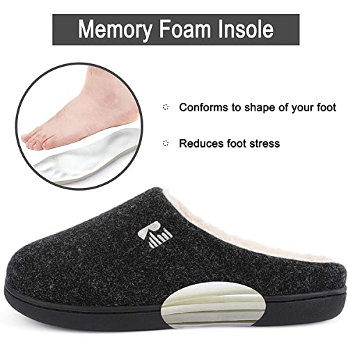 Image of RockDove Men's Sherpa Lined Memory Foam Clog Slipper