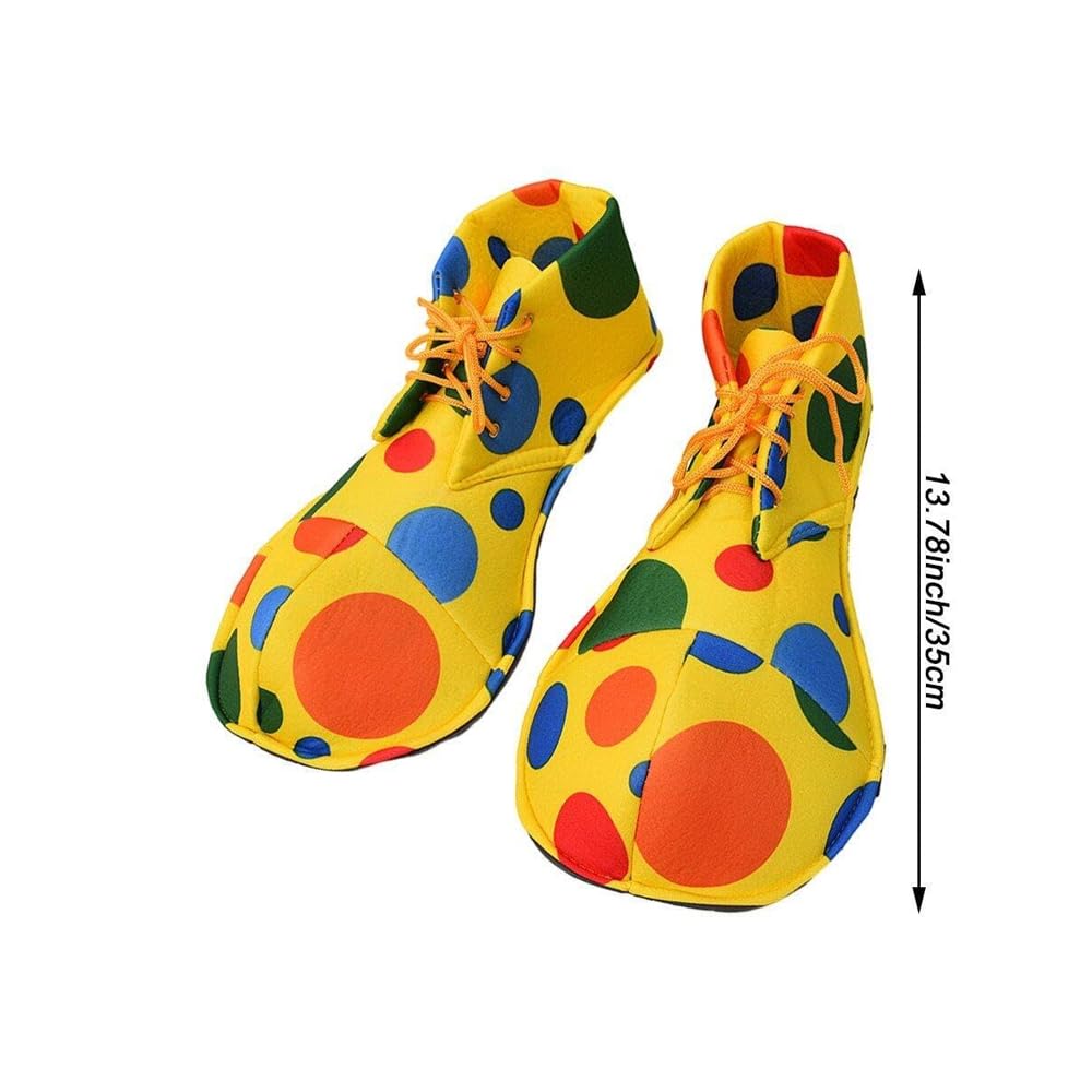 Sarini Chaussures de Clown Fournitures de Costume de Clown Grandes Chaussures de Clown Arc-en-Ciel pour la fête d'halloween Accessoires de déguisement de Clown Accessoires de Costume de Cosplay