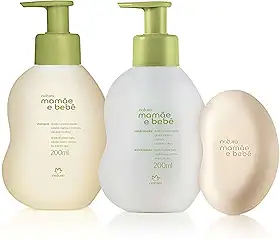 Conjunto Natura Mamãe e Bebê Tradicional - Ritual de Banho Cuidados Iniciais Shampoo + Condicionador + Sabonete