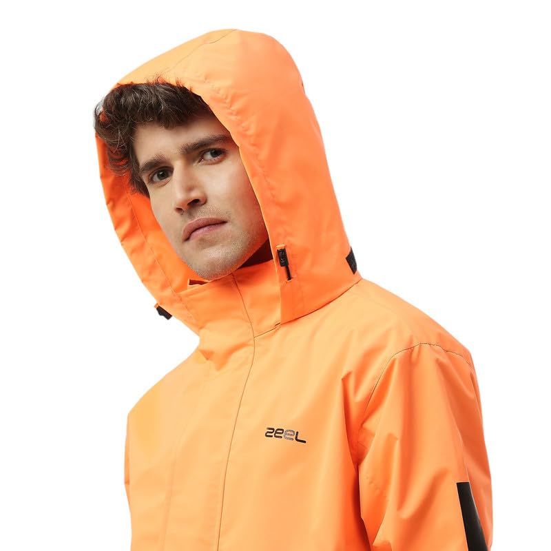 Image of Zeel Rain Coat for Men Waterproof for Bike Riders with Adjustable Hood along with inner pockets,Waterproof Rainwear Suit with Polyester Jacket and Pants