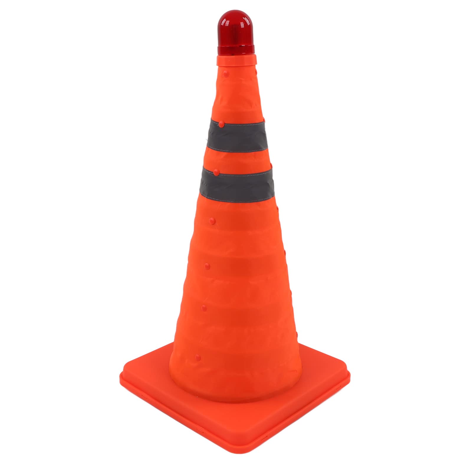 Cono de Tráfico Plegable, Cono de Seguridad Reflectante Naranja con Luz LED para Entrenamiento de Conducción en Estacionamiento en Carretera, Base Plegable de 18 Pulgadas de y