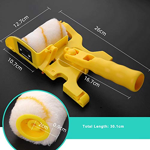 Paint Edger Roller Brush Paint Edger Tool Clean Up Paint Edger Combo Kit with 2 Replacement Rollers and 2 Brushes for Walls Ceiling Indoor Outdoor Painting