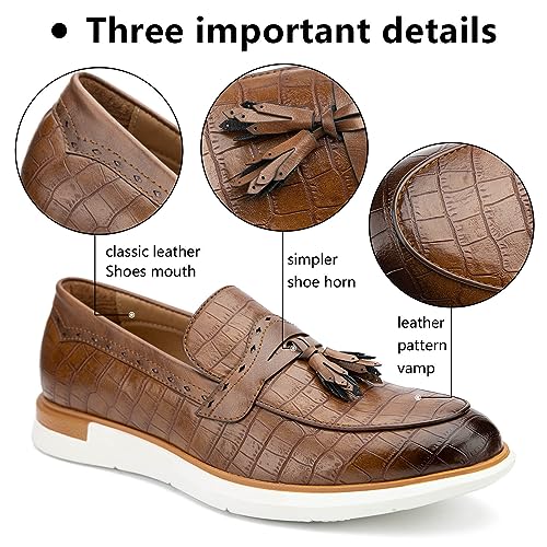 Meijiana Men's Classic Loafers Shoes Faux Leather Loafers Wedding Dress Shoes2