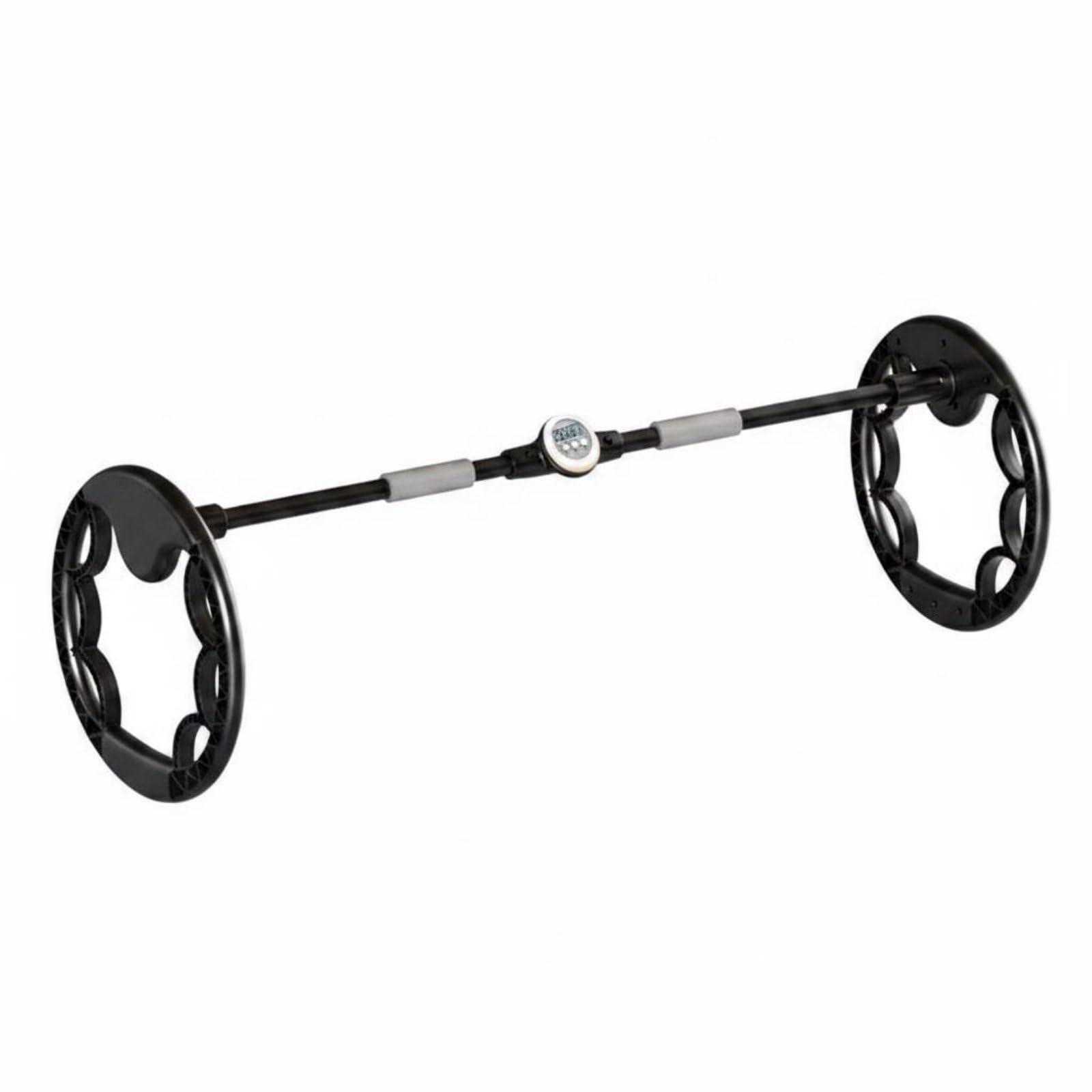 High-Frequency Vibration Multifunctional Calorie-Burning Calorie-Burning-Melting Roller Noiseless Bearings Weighted Swing Stick Built-in Timer Vibrating Fitness Bar for Home, Gym, Black-image-22