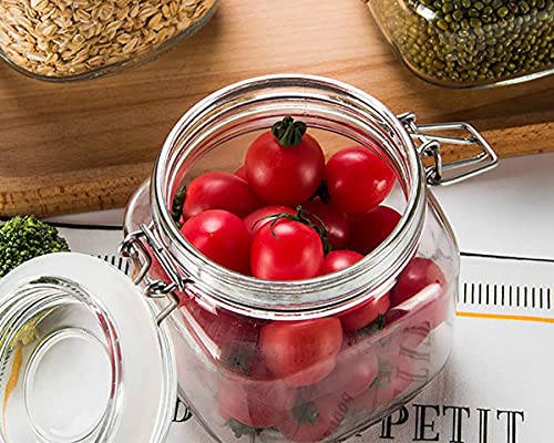 Image of 500 ml Glass Jars with Airtight Lids Wide Mouth Storage Jars With Buckle Lid for Preserving Decorating Canning Jar Dry Food Storage Pasta Spice Beans Flour Set of 3