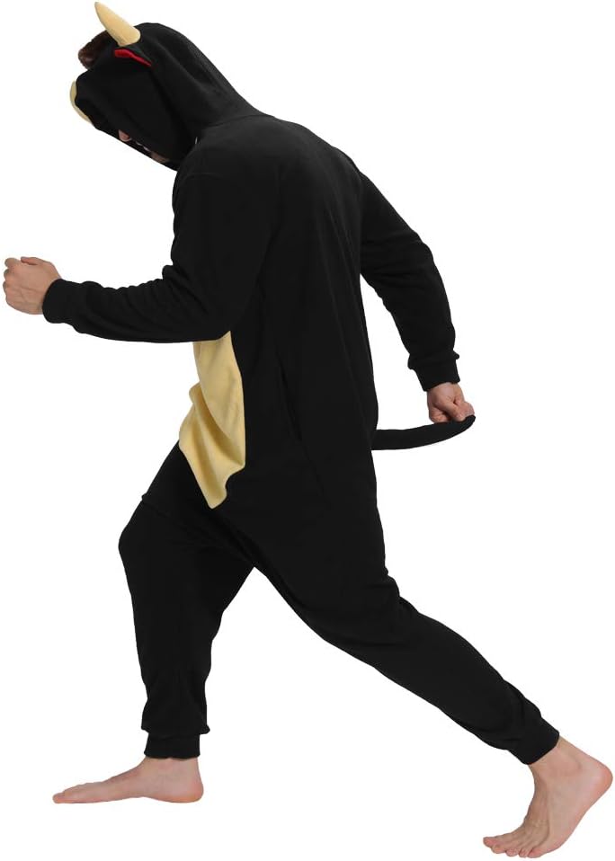 dressfan Black Bull Costume Animal Bull Onesie Pajamas Halloween Cosplay Costume - Image 5