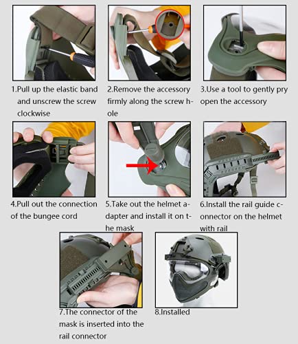 ACEXIER Airsoft Paintball Caza Equipo táctico de Modo Dual Actualización Malla de Acero Media mascarilla Militar Juego de Guerra Máscara Protectora