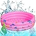 Planschbecken, Kinder Aufstellpool, Aufblasbare Pool, Babypool, Aufblasbares Schwimmbecken 90cm, Tragbare Badewanne,Kinder Planschbecken, für Outdoor Home Balkon Sommerwasserparty(Ø 90 Rosa)
