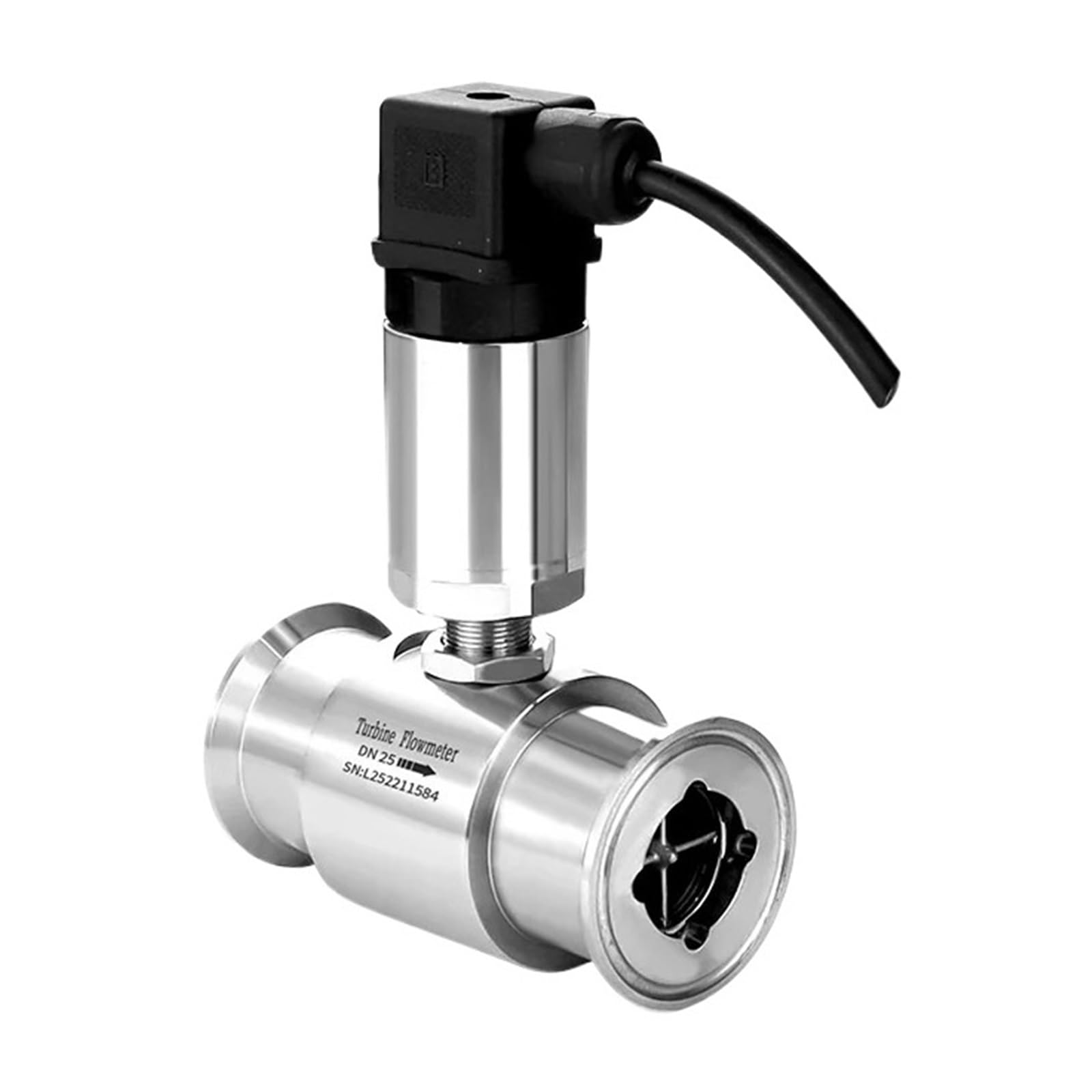 KSZHZYMGX 4-20mA Clamp Water Turbine Flow Meter Flow Sensor DN20 DN40 DN50 DN25(DN6 RS485)