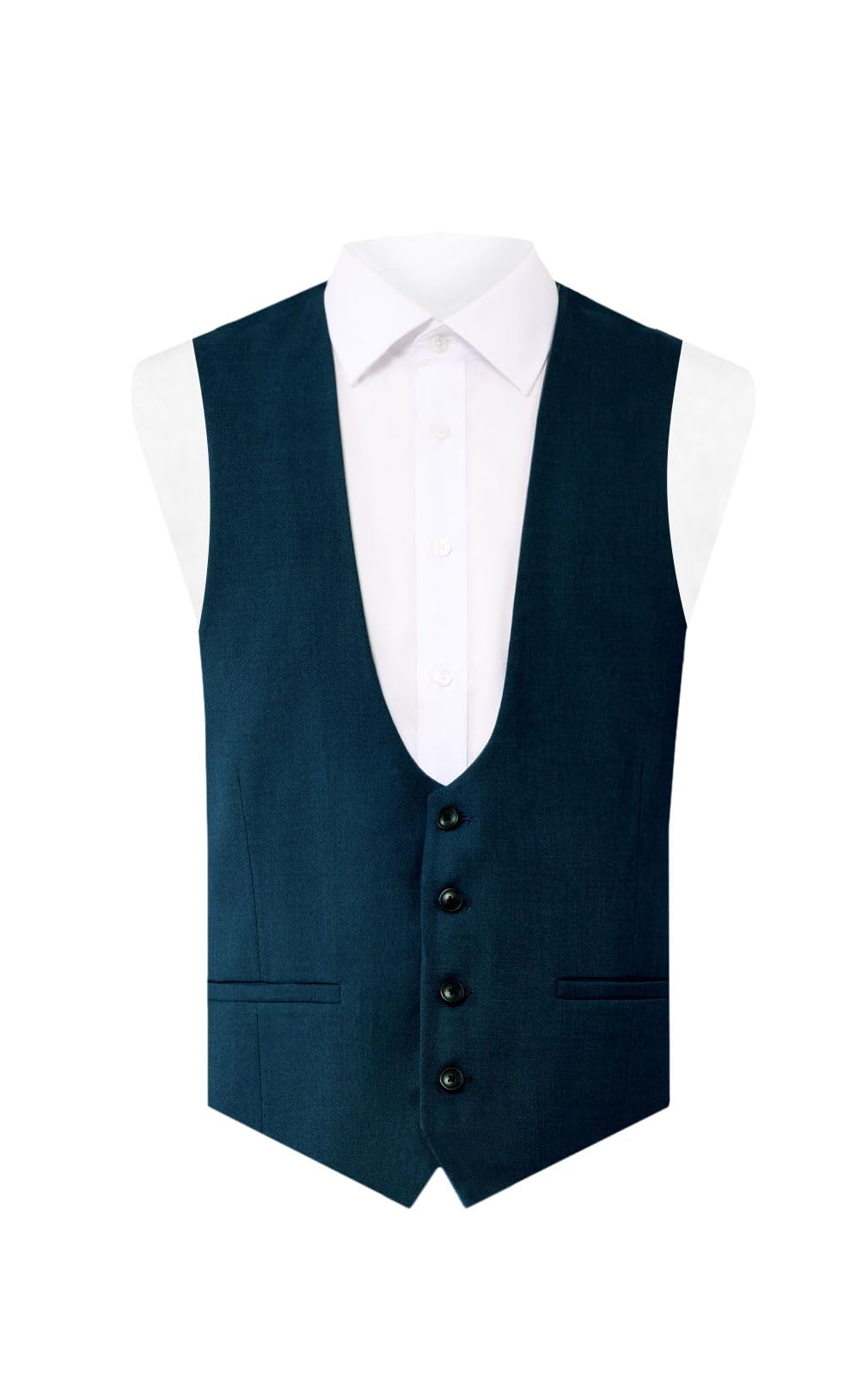 Dobell Mens Teal Waistcoat Regular Fit-M (38-40in)