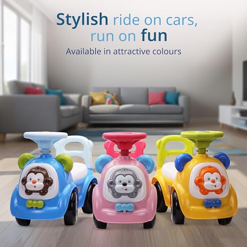 Image of LuvLap Sunny Ride on & Car for Kids with Music & Horn Steering, Push Car for Baby with Backrest, Safety Guard, Under Seat Storage & Big Wheels, Ride on for Kids 1 to 3 Years Upto 25 Kgs (Blue)
