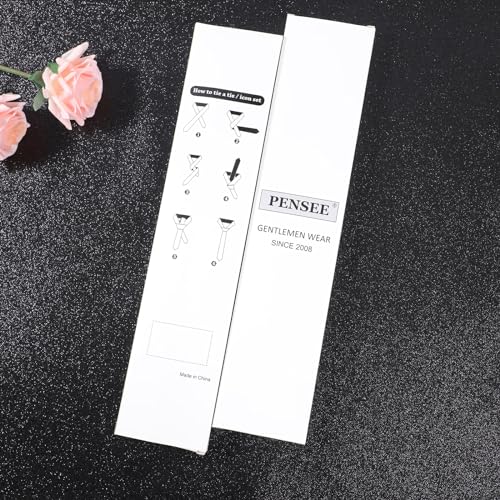Image of PenSee Men's Tie Set Solid Pure Color 3.15 inch (8CM) Classic Formal Plain Necktie and Pocket Square Set For Men