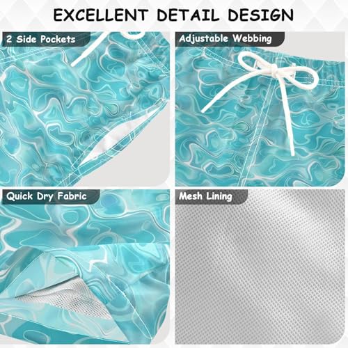 Sky Blue Wave Water Boys Swim Trunks Toddler Shorts Swimwear Boardshorts3