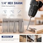 16 Pcs Long Magnetic Screwdriver Bits, 1/4 Inch Hex Shank Drill Screw Driver Bit Set 4 in 1 Multiple Powel Tools Kit, 100mm Length (Hex+Torx+Cross+Slotted Tip Bits)