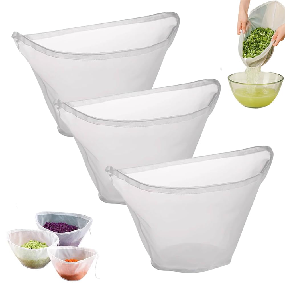 3PCS Cheese Cloth Bag for Straining, 2025 New Cheesecloth Bags Nut Milk Bag Reusable Straining Bags Cheesecloth for Cooking, Baking, Juicing, Cheese Making (19.3inch)