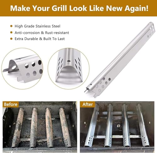 Image of Criditpid Grill Replacement Parts for Charbroil Advantage 4 Burner 463344116 463343819 466344116 Models, Grill Burners, Heat Plate Shields, Crossover Tubes, Ignitors & Spark Generator Kit.