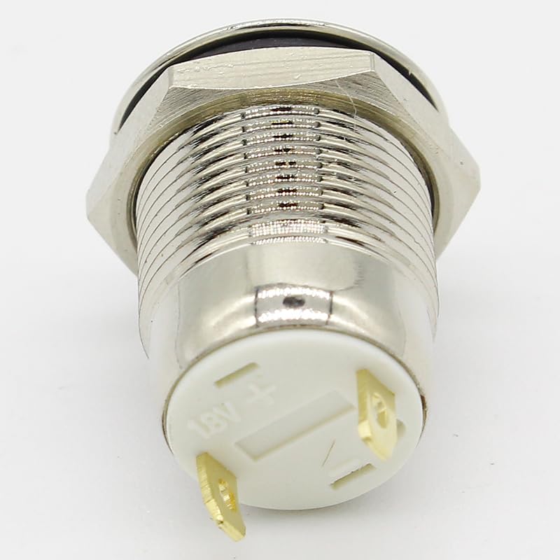 1個 12mm 瞬間フラットラウンドステンレススチールメタルプッシュボタンスイッチカースタートホーンスピーカーベル自動リセット FR