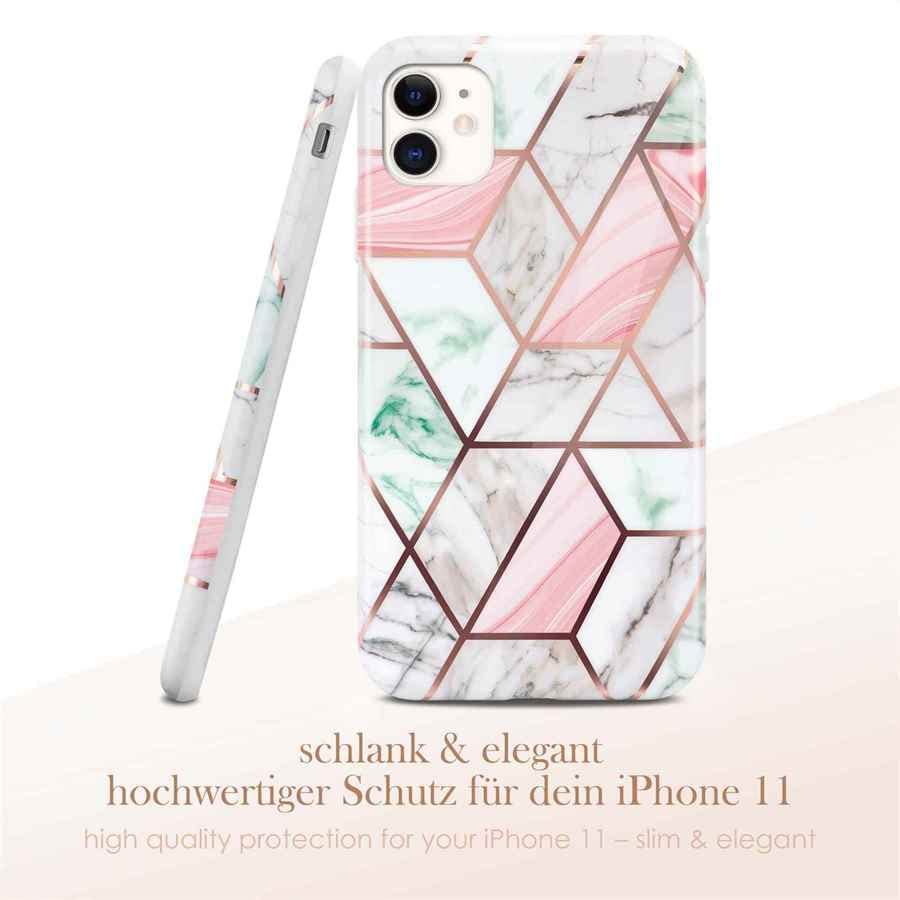Coque iPhone 11 silicone pailleté ONEFLOW effet marbre chic - 3