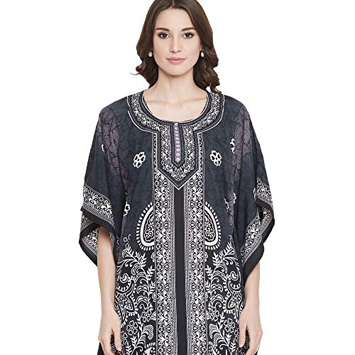 Image of Oussum Women Polyester Casual Long Plus Size Beach Caftan Cover Up Maxi Dress 1X-3X Summer Kaftan Dresses for Women