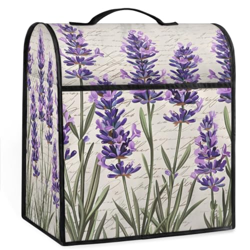 Coffee Maker Cover Lavender Flower Kitchen Appliance Covers Small Appliance Covers Blender Cover Juicer Cover Dust Covers for Kitchen Appliances with Top Handle and Pockets,Washable,B846