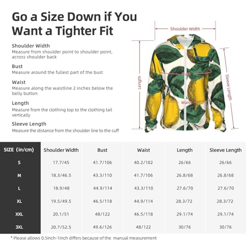 UPF 50+ Sun Protection Hoodie Long Sleeve Lemon Fruit Pattern Sun Shirt Rash Guard Fishing Shirts for Men2