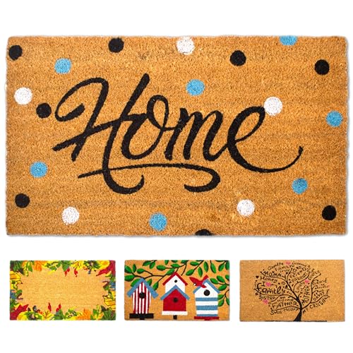 LUA VIKA Coir Doormat - Home colours - 40x70 cm - Outdoor Door mat - Front Door mat outside - Doormats outside
