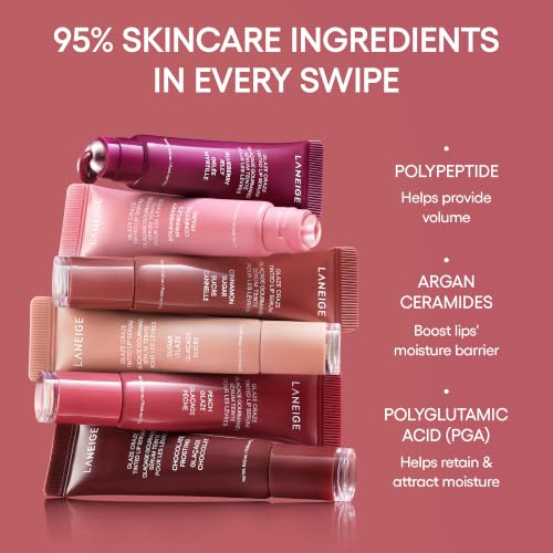 Image of Laneige Glaze Craze Tinted Lip Serum | Plumping, Nourishing Hydration with Polypeptide and Ceramides | Lip Balm for Dry & Chapped Lips |Ultra Glamorous Shiny Lips