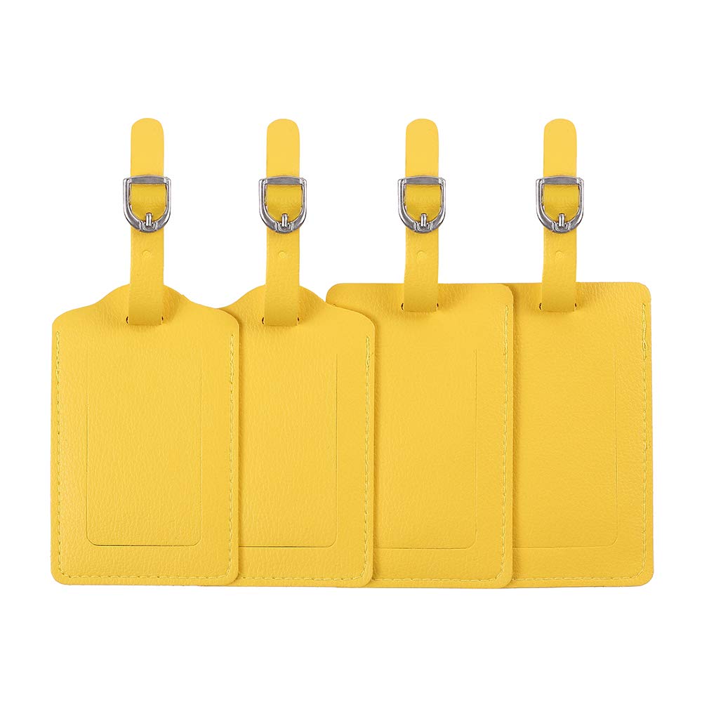 Lot De 4 étiquettes De Bagage Personnalisées En Cuir Pour Valise, Accessoires De Voyage (orange