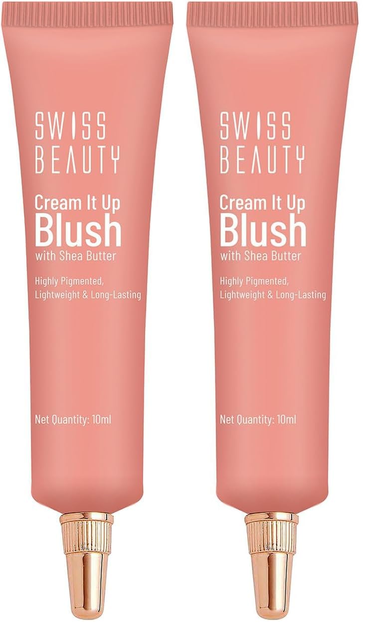 Swiss Beauty Cream It Up Blush | Highly pigmented | Super-blendable | Long-lasting | Enriched with Shea Butter | Multipurpose | Shade-03 Cheeky Peach, 10ml (Pack of 2)-picture-11